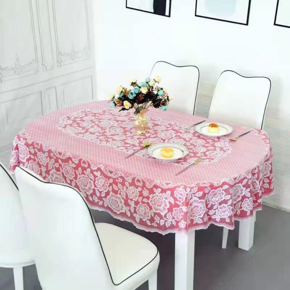 Embroidered Oval Tablecloth Anti-Scald Table Mat Printed Tablecloth  Wedding Dining Room