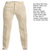 Men Solid Color Slim Fit Long Pants Mid-rise Zipper Button Fly Pockets Straight Leg Leisure Trousers Streetwear