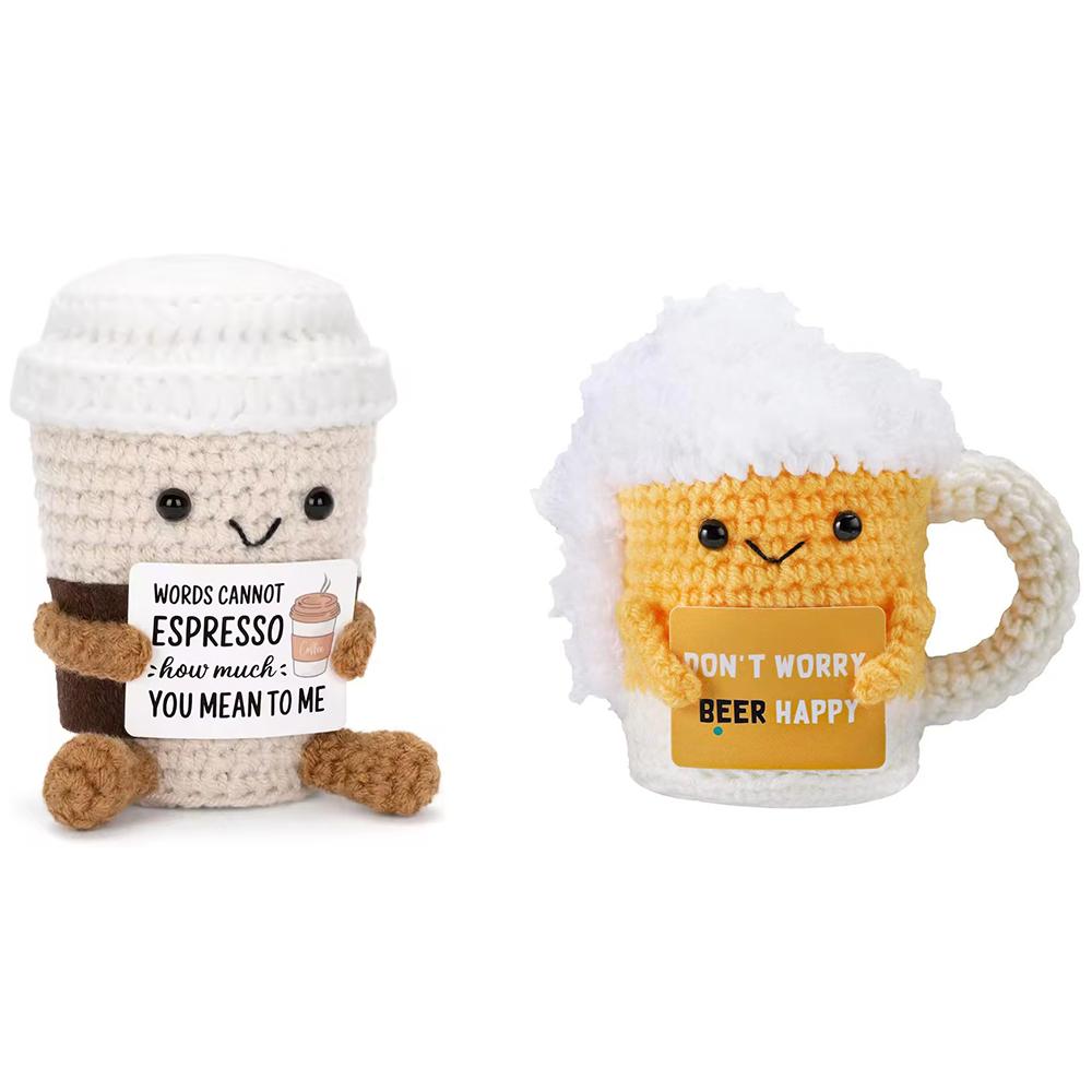 

Emotional Support Crochet Animal Dolls Collectible Dolls Handmade Crochet Beer Dolls Cute Party Decor Positive Gifts for Friends