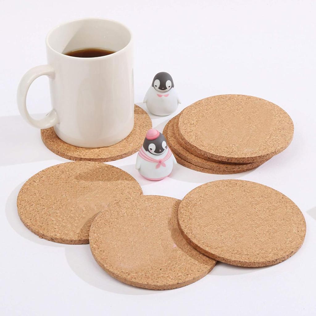 12 Pcs Cork Coaster for Drink, Absorbent Heat Resistant Reble Tea or Coffee Coaster, Blank Coasters for Crafts,Warm Gifts Cork Coasters for Relatives