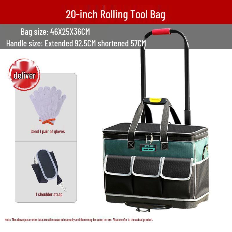 Multifunctional Wear-Resistant Toolkit Trolley with Large-Capacity Storage Canvas Bag