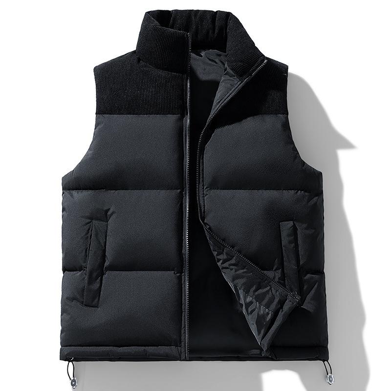 Autumn and Winter Down Cotton Jacket Vest for Men and Women Thickened Vest Jacket for Men and Women Couples Loose Bread Jacket Horse Clip