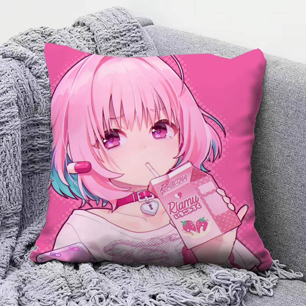 Yumemi Riamu Anime Girl Home Sofa Cushion Covers and Aecorative Custom Pillow Covers