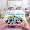 3er Set Coole Powerpuff Girls Bettwäsche - Enthält 1 Bettbezug und 2 Kissenbezüge, Bequeme Bettwäsche mit Stilvollem Design für Schlafzimmer, Machi