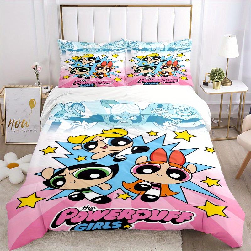 3er Set Coole Powerpuff Girls Bettwäsche - Enthält 1 Bettbezug und 2 Kissenbezüge, Bequeme Bettwäsche mit Stilvollem Design für Schlafzimmer, Machi