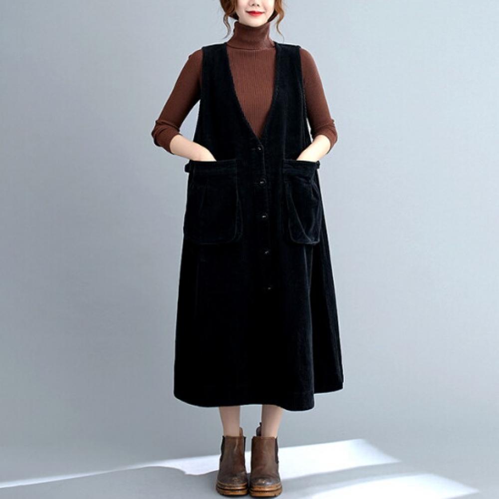 Helly Kongddang Loose Fit Corduroy Dress