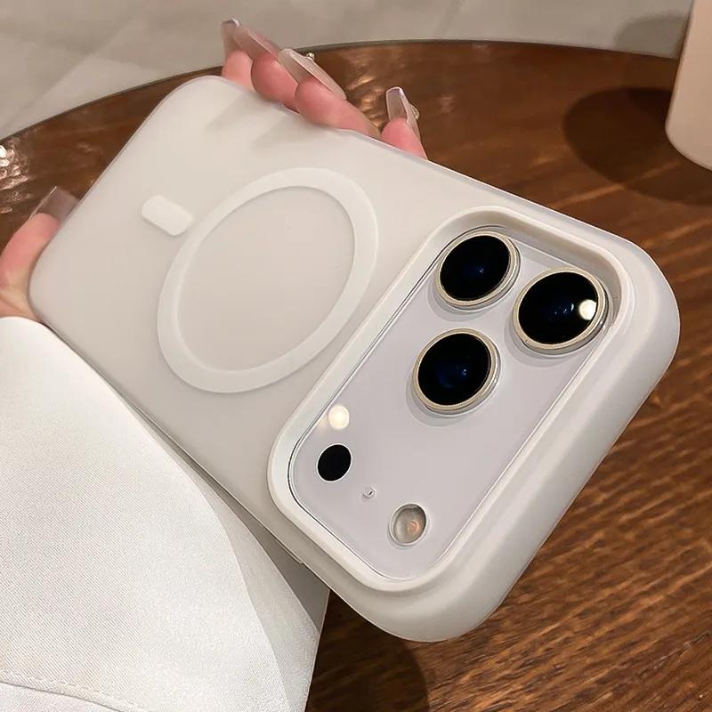 Luxury Candy Color 2 IN 1 Magsafe Case for iPhone 17 16 15 14 13 12 Pro Max Plus Magnetic Wireless Charge Clear Matte Soft Cover