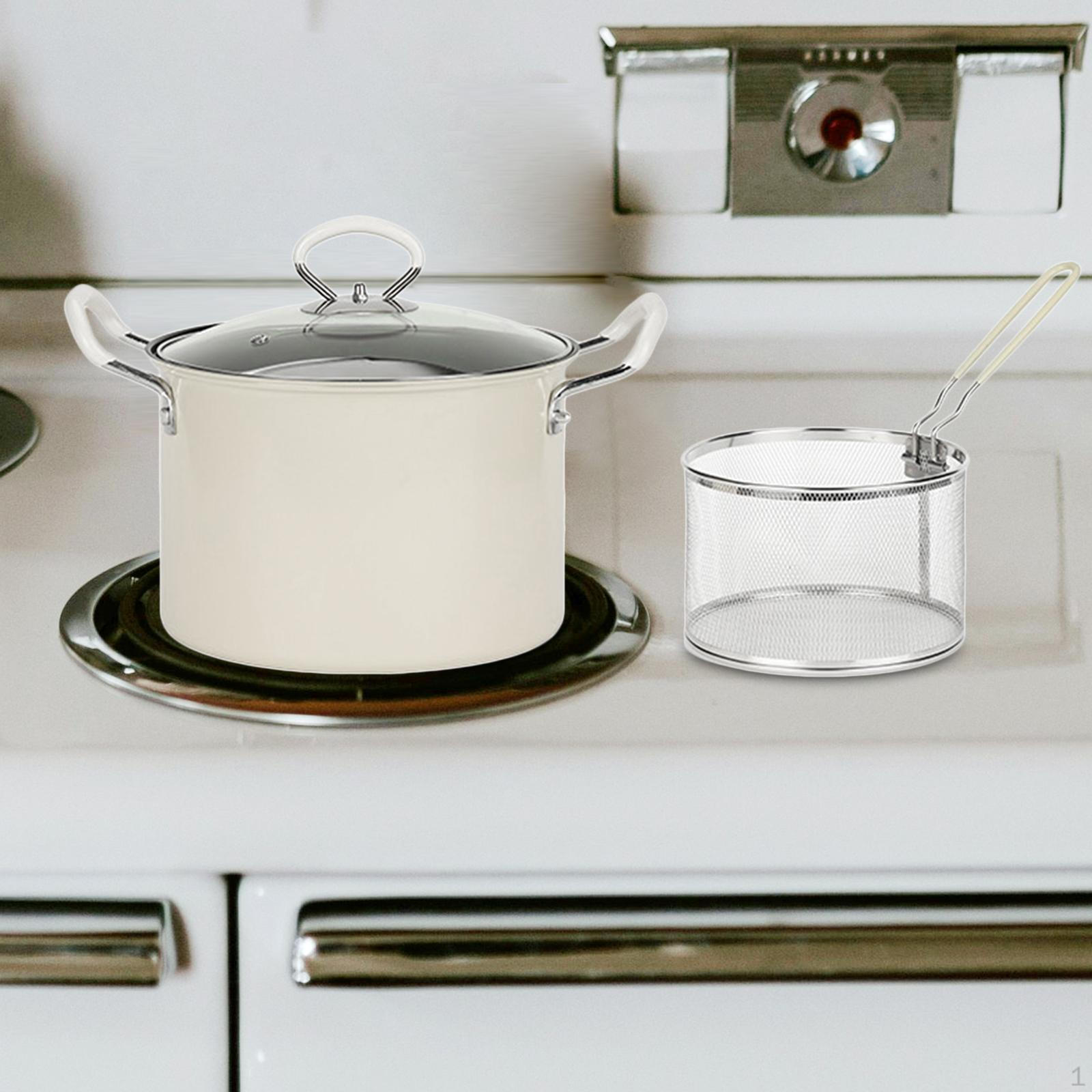 

Глубокая сковорода 5,2 л. Японские кухонные принадлежности. Фритюрницы. Кухонная сковорода. белый