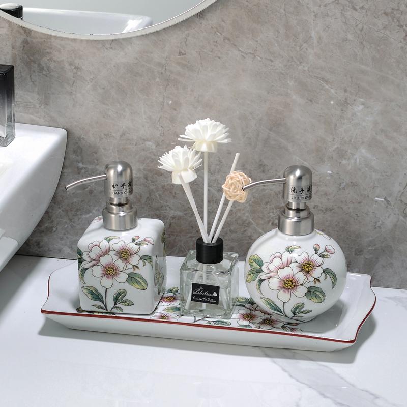 American Style Fresh Wind Ceramic Lotion Sub Bottled Hotel Beauty Salon Hand Lotion Bottle Hand Cream Bottle Press Bottle
