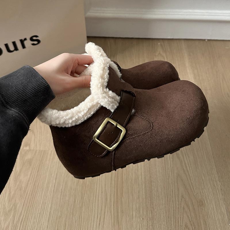 

Women s thick-soled a footstool winter lightweight warm anti cold padded snow boots non-slip wear casual sneakers cotton boots fur shoes 40 темно-коричневого