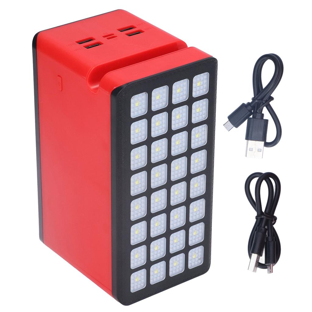 Încărcător portabil de telefon cu 32 LED-uri, 100000mAh, cu 4 porturi USB, 3 moduri de iluminare pentru camping