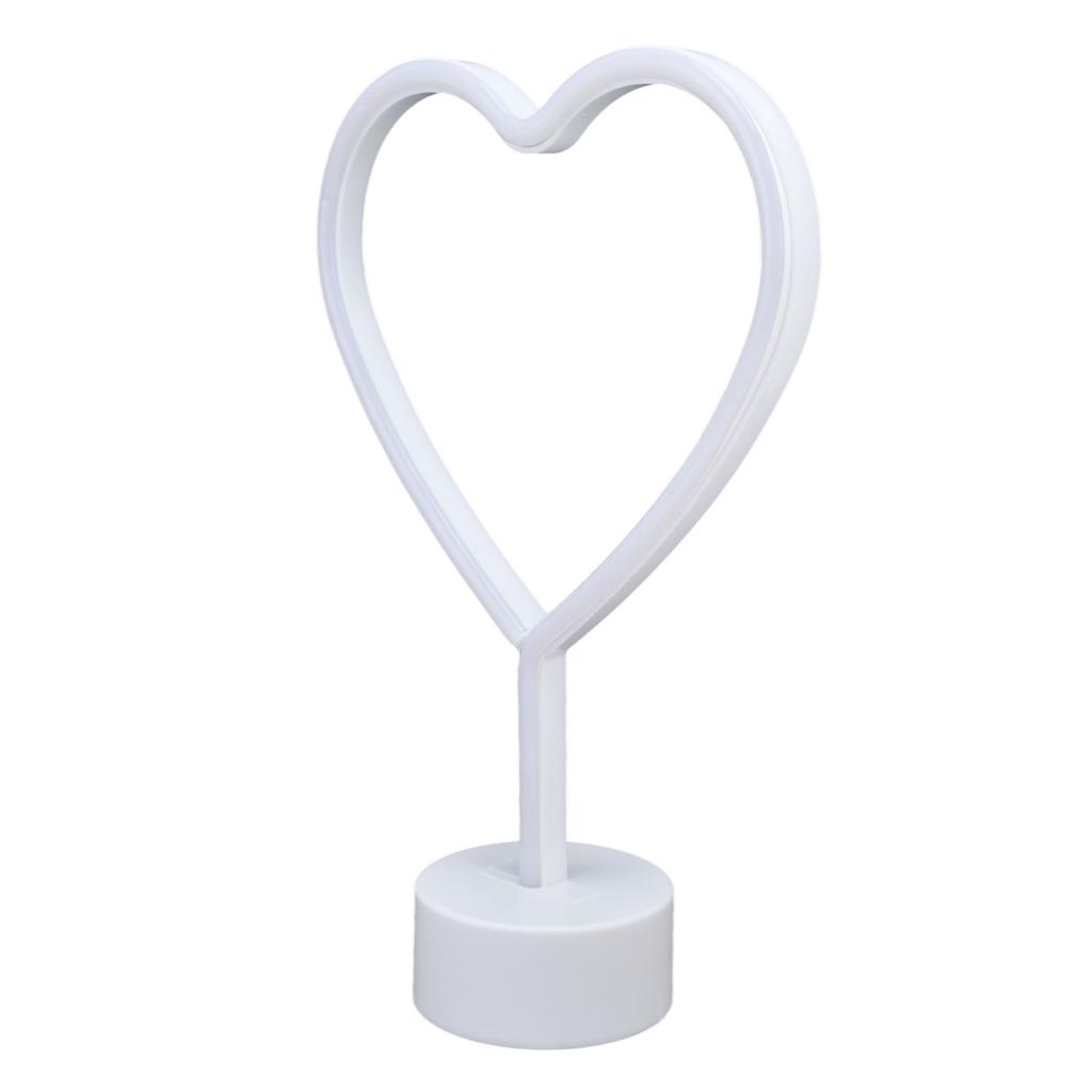 Neon Light LED Battery Powered Heart Shaped Light Sign with Base for Home Bedroom Wedding Birthday Party Decoration