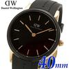 Daniel Wellington Iconic Motion 40mm Watch, Black and Rose Gold with Rubber Strap, DW00100425
