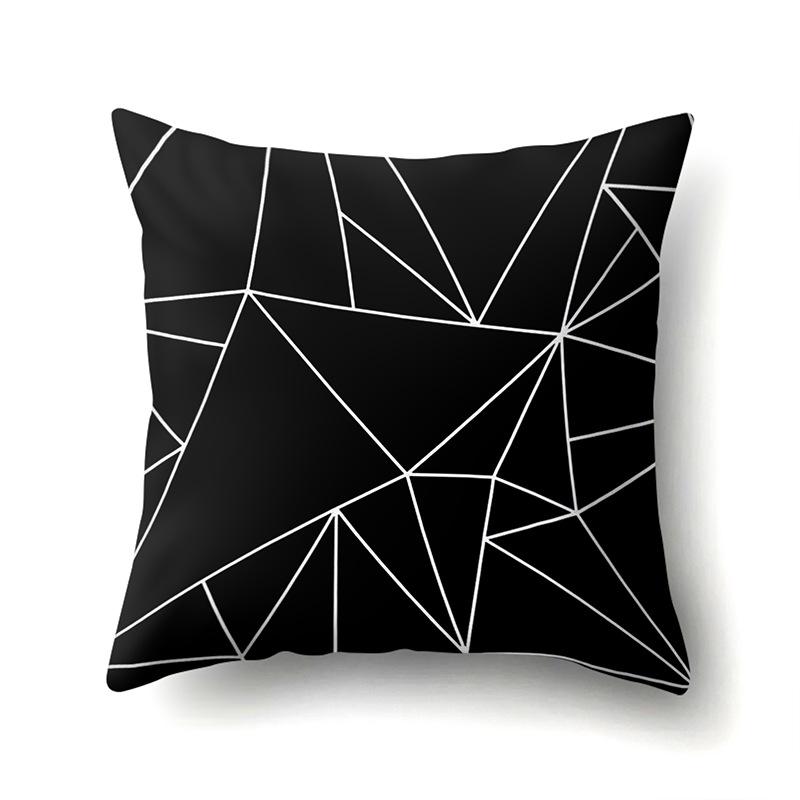 Polyester Pillow Case Geometric Decoration Home Petal Strip Printed Cushion Cover Bedside Cushion Cover Waist Cushion Cover