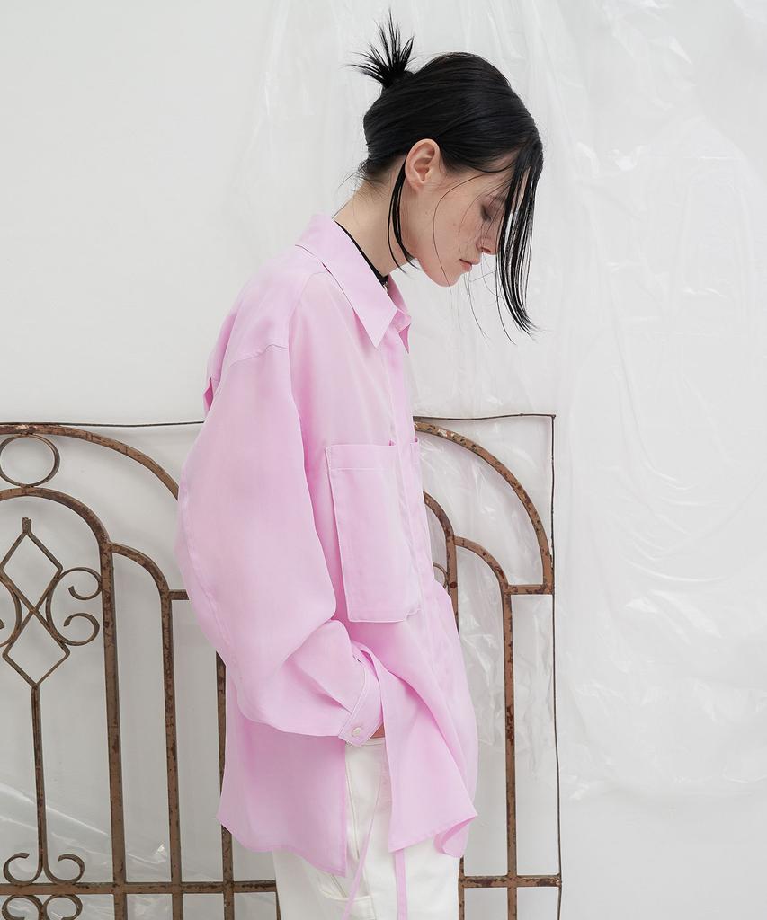 Yusentig Out-Pocket Oversized Shirt Pink Aw4Sb22172