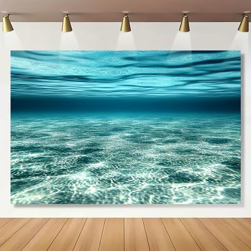2D Calm Underwater Tapestry Turquoise Blue Ocean with Light Patterns on the Sandy Seabed 47.2x31.5inch/120*80cm