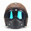 Custom Vintage 3/4 Open Face Motorcycle Helmet Men Women Handcrafted PU Leather ABS Shell