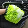 Breathable Mesh Cleaning Gloves Chenille Microfiber Car Wash Mitts with Elastic Cuffs, Scratch-Free Detailing Gloves, Double High Foam