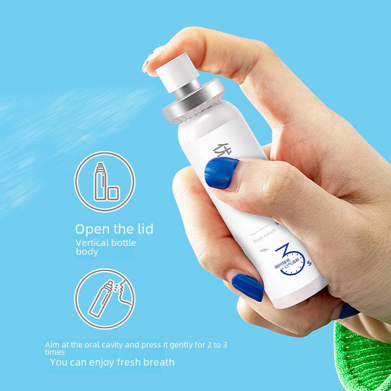 Mint Flavored Multi-Effect Mouth Spray: Portable, Long-Lasting Freshness and Deodorant