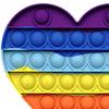 Rainbow Push Bubble Toy Stress Relief Round Square Heart Bubble Popping Game Silicone Bubble Squeeze Sensory Fidget Toy