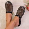 Fashion Women Slippers Summer  New Luxury Brand Slippers Lightweight Round Head Shoes Water Diamond Large Flat Sandals Slides Women