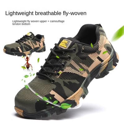 Buty robocze, odporne na uderzenia i przebicie, oddychające buty robocze kamuflażowe tkane w locie