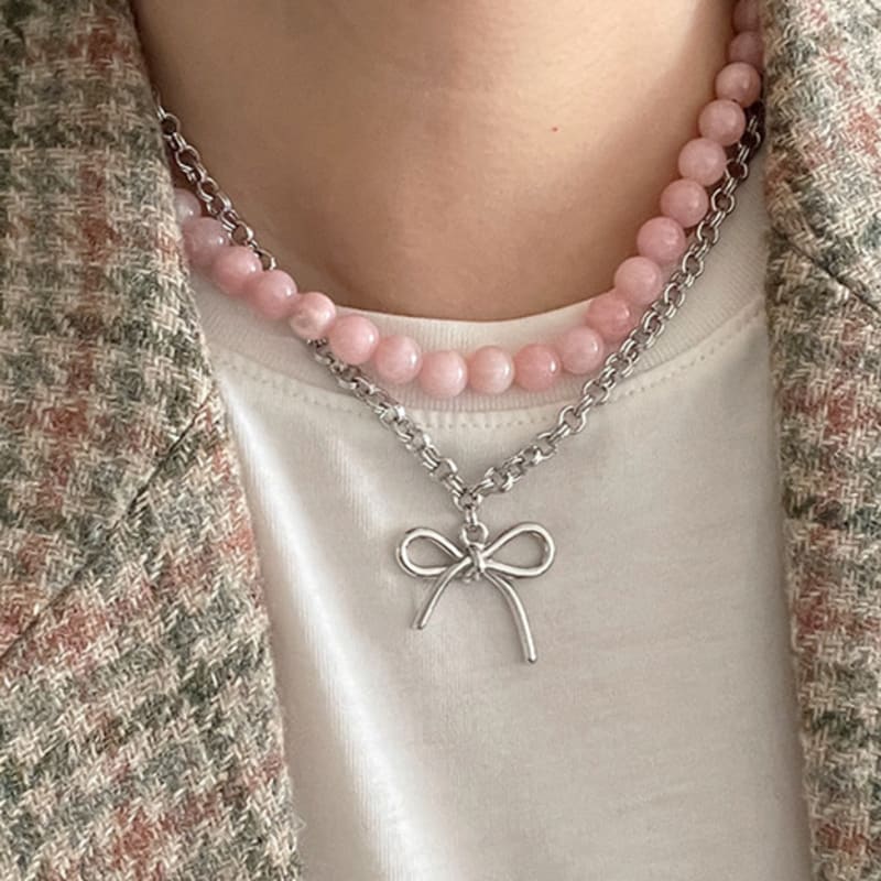 OUI SAY YES! Ribbon Pendant Necklace_NC296