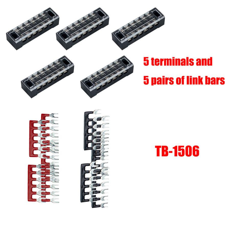

Position Auto Marine Power Distribution Bus Bar Terminal Block 5 Set 15A 600V