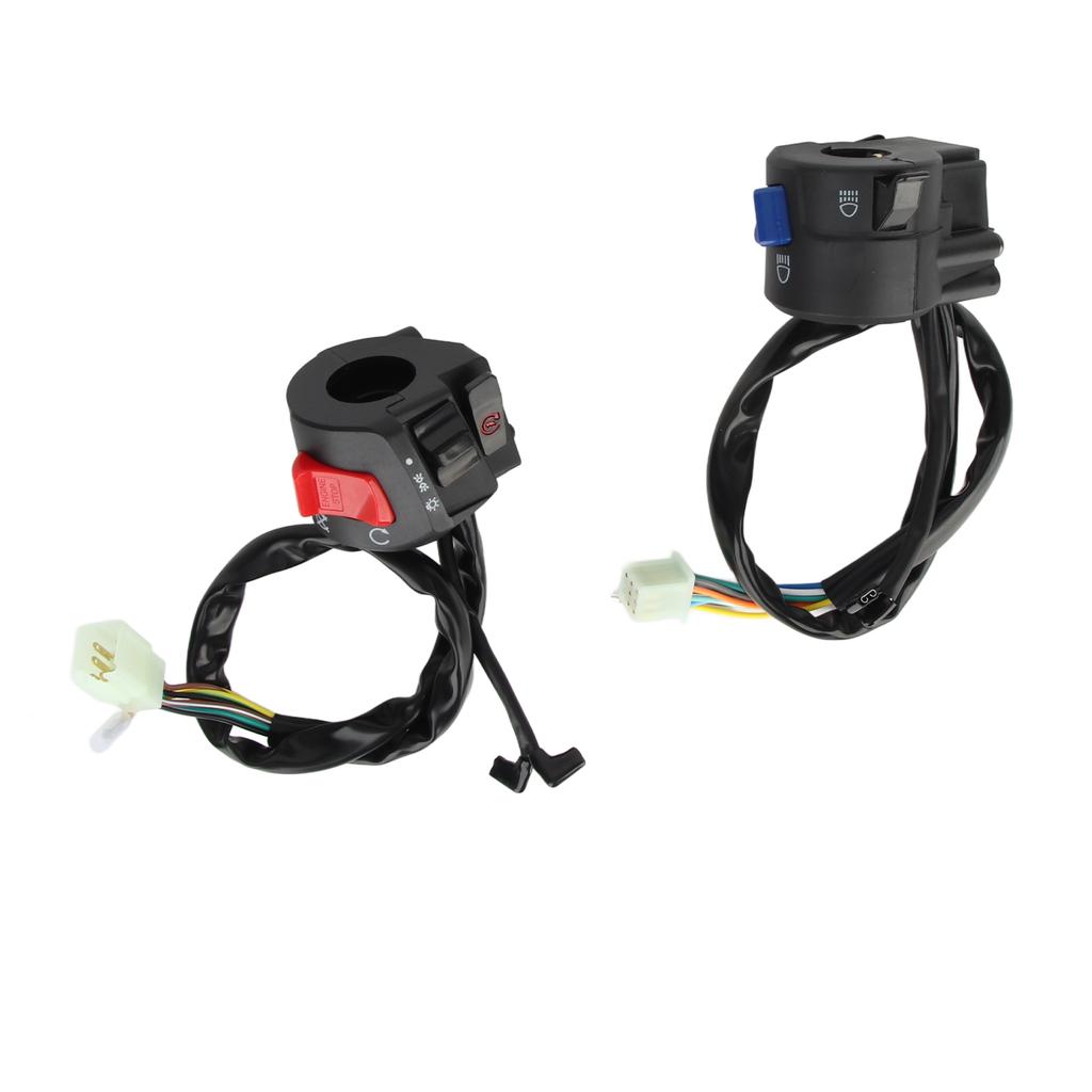1 Pair Motorcycle 7/8inch Left and Right Handlebar Mount Switch with Horn and Ignition Control