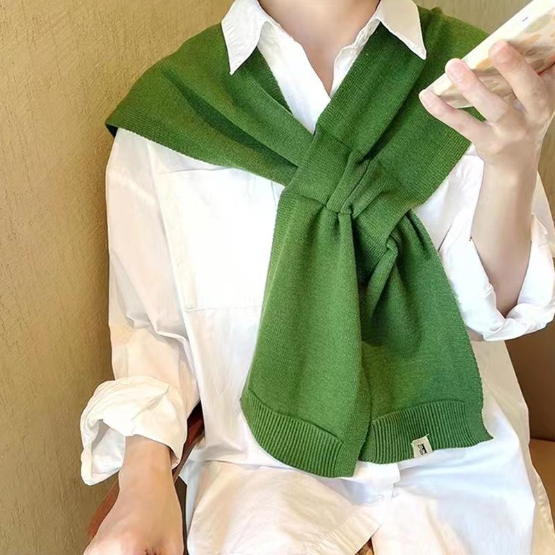 Spring and Autumn Air Conditioning Room Shoulder Neck Striped Shawl Outside Knitted Small Garment Versatile False Collar Shawl