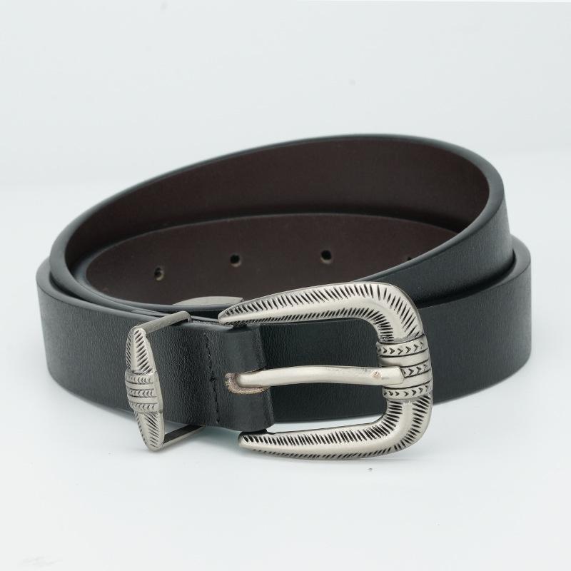 No Interlayer Girls Leather Belt Fashion Pin Buckle Belt Decoration Pure Cowhide Belt Women