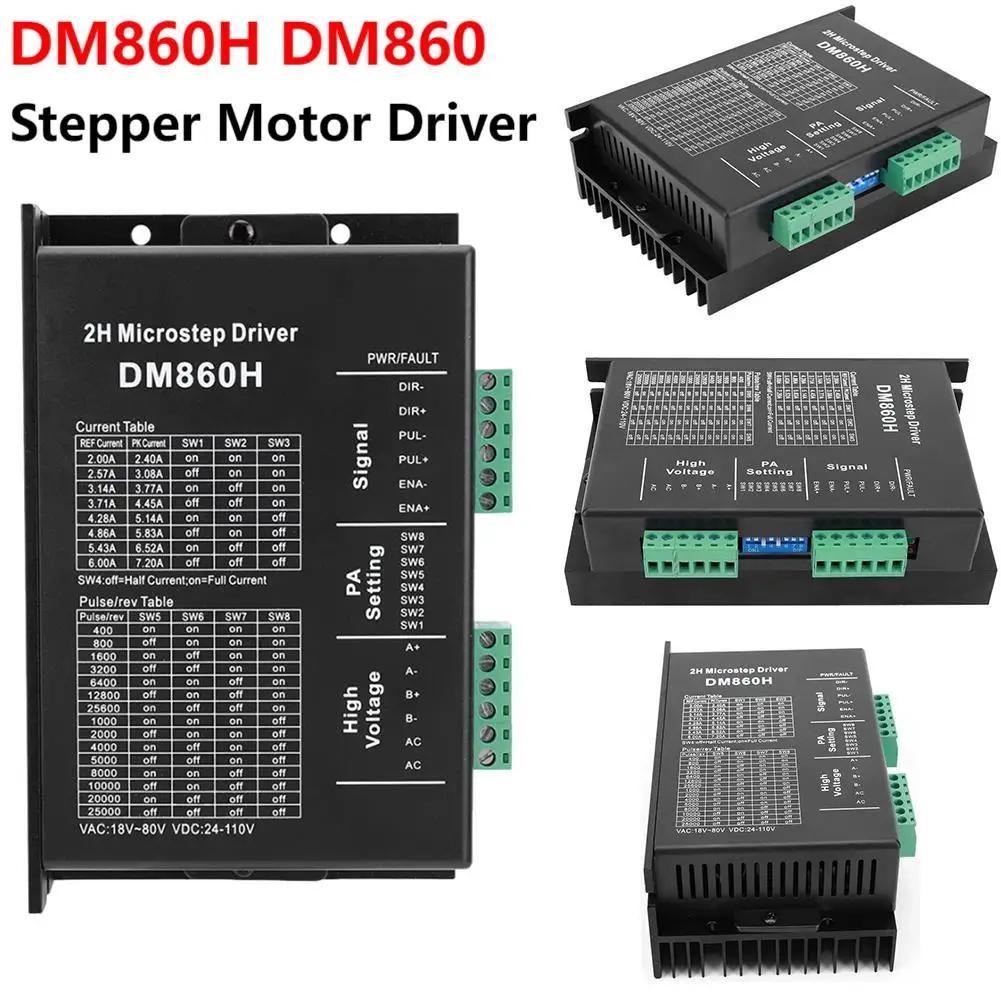 

Motor Drive Controller Dm860 Dm860H Drive 200khz AC18-80V or DC24-110V 2A-7.2A Suitable For 42 57 86 Stepper Motor Nema23 Nema34 DM860 No fan