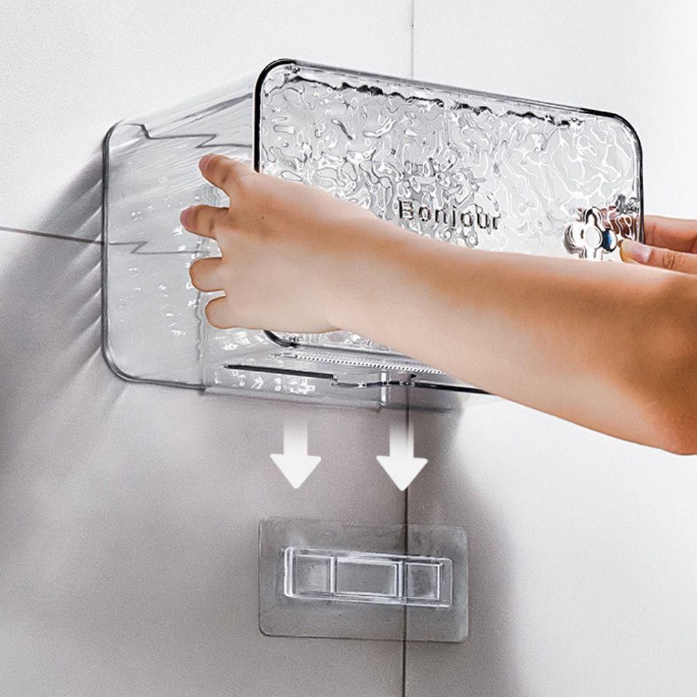 Plastic Napkin Storage Box Wall Mounted Bathroom Storage Box Paper Box  Living Room