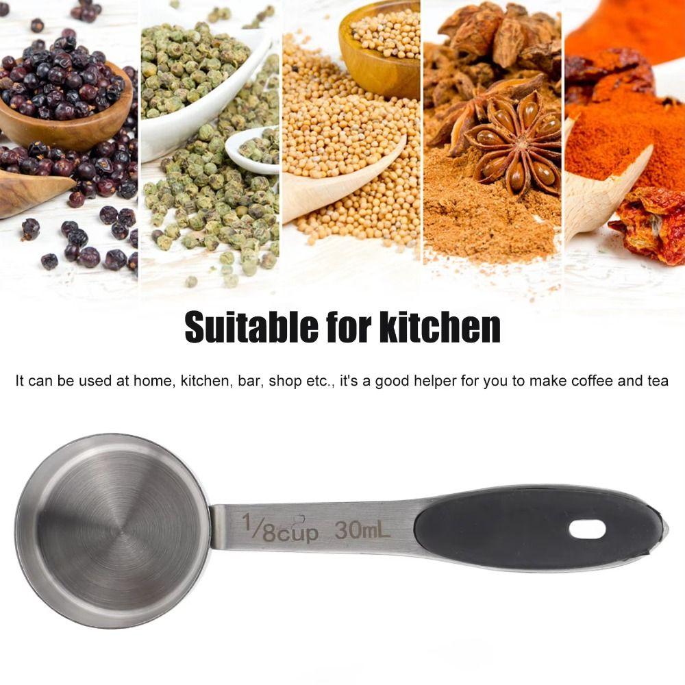 Stainless Steel Small Tablespoon 30ml Capacity Coffee Scoops Multi-functional Measuring Spoon Teas