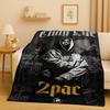 3D Rap Tupac 2pac Hip-Hop Music Rapper Catnap Flannel Blanket,Soft Plush Throw for Home Bedroom Bed Sofa Cover Kid Gift Picnic