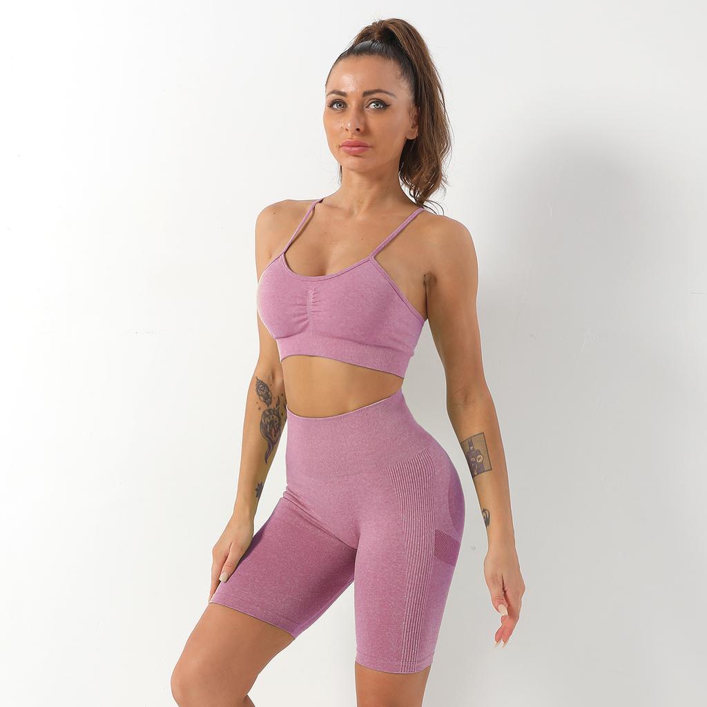 Tight Yoga Set For Women, Quick Drying Exercise, High Waist Fitness Yoga Two-Piece Set For Women