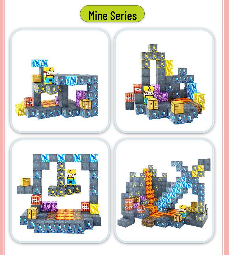 Magnetic Building Blocks & Mini Scene Game Set for Kids – Educational Toy Gifts