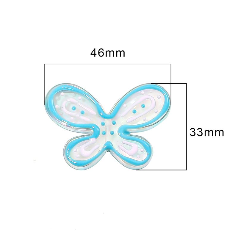 Acrylic Oil Drop Hand-painted Butterfly Beads for DIY Jewelry