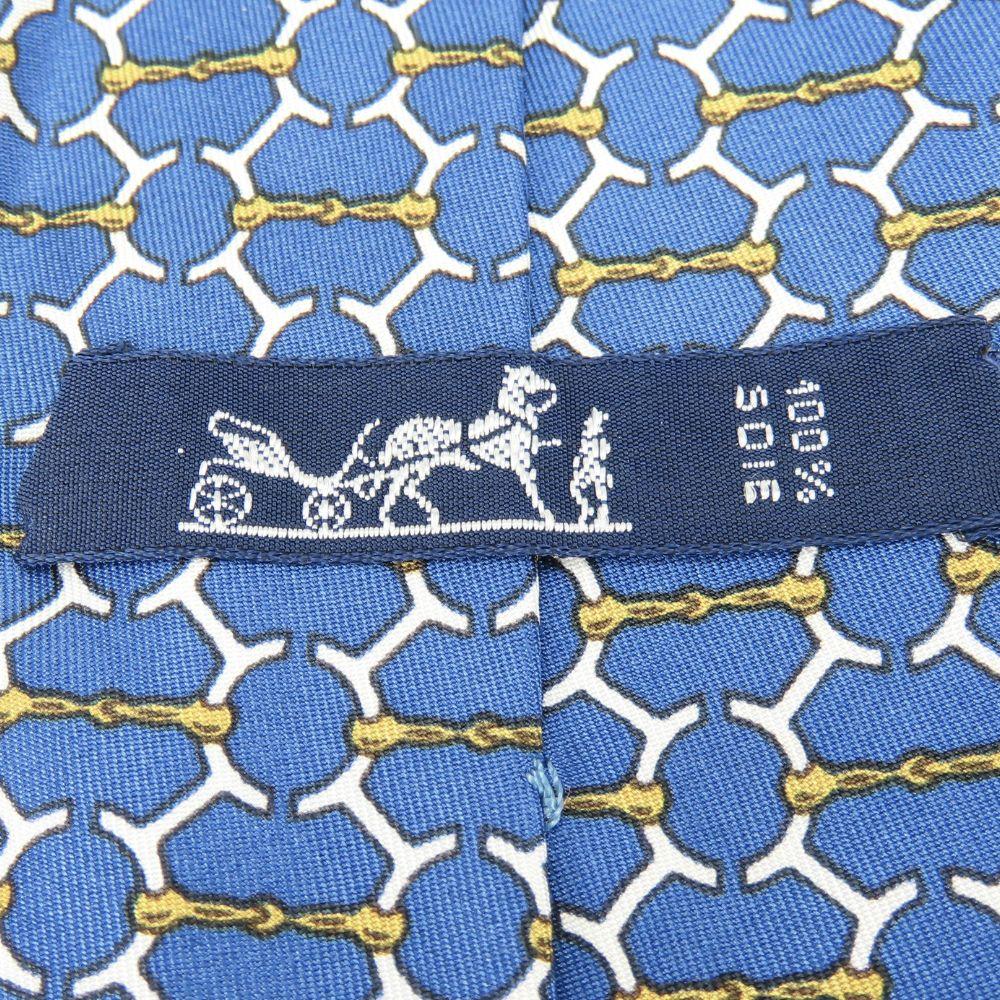 Gebrauchte HERMES Krawatte Toyota limitierte Edition Seide Blau Gold Business