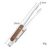 Walnut Stainless Steel Food Anti-scalding Food Clip Food Tongs Meat Salad Bread Serving Tongs for Barbecue Cooking Utensils