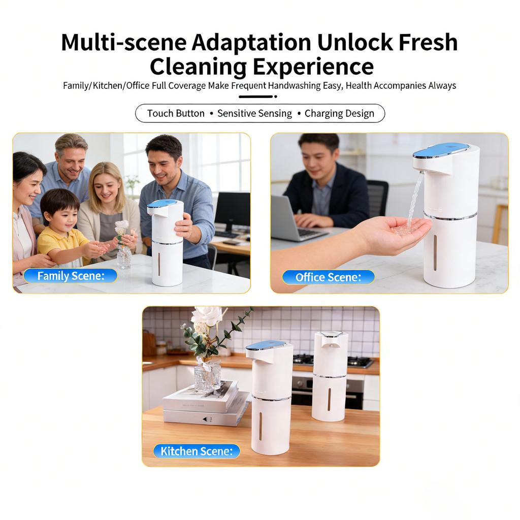 Automatic Soap Dispenser not Contact Operation 350ml Container 1200mAh power Source For Residential Work Areas