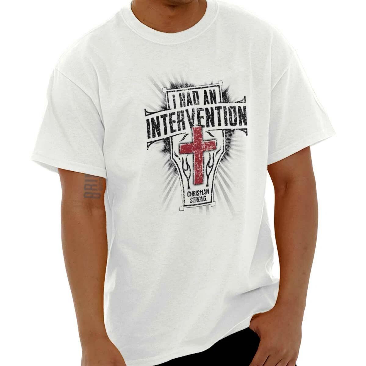 

Christian Strong I Had An Intervention Cross Womens or Mens Crewneck T Shirt Tee XL