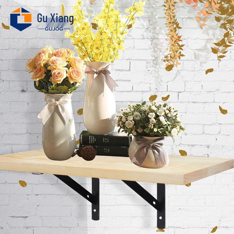 Heavy-Duty Triangular Wall Shelf Brackets with Wood Board