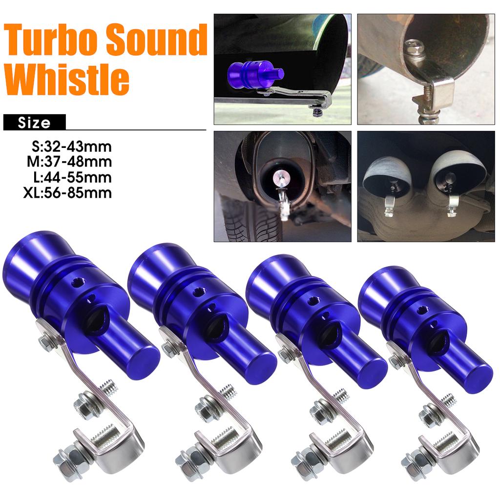 Blue Universal Car Turbo BOV Sound Whistle Simulator Pipe Exhaust Muffler