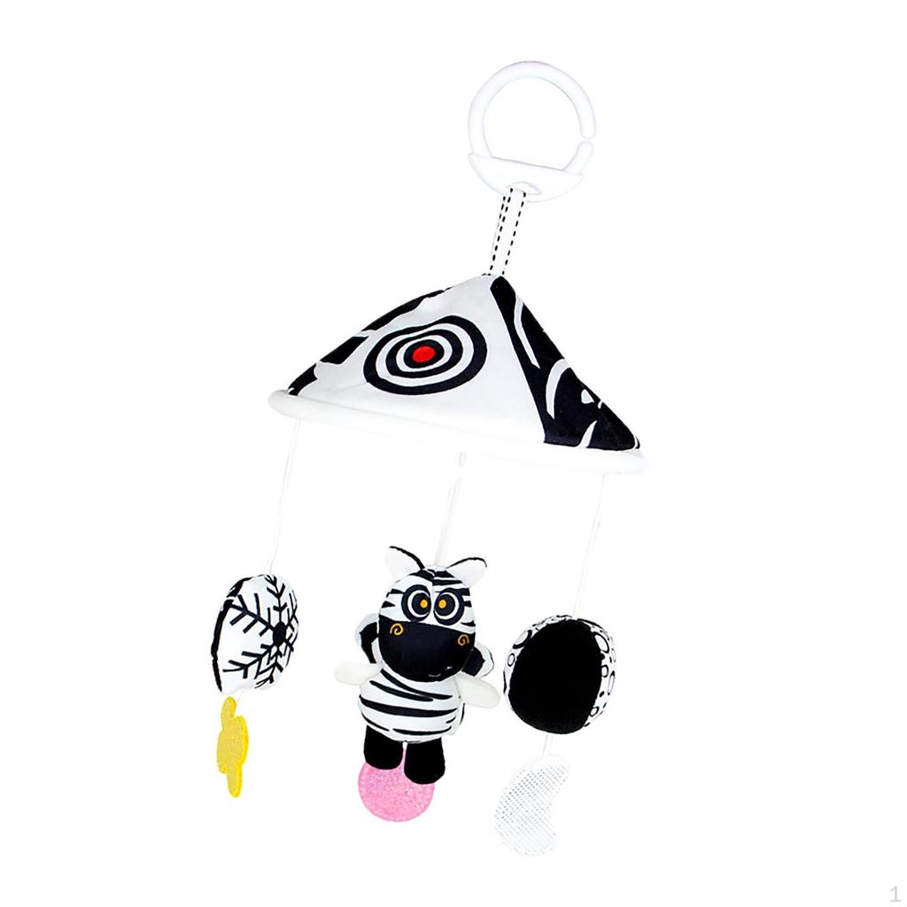 Baby Crib Mobile, Rattles Hanging Bed Bell Toy Black and White Mobile for Girls