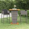 3 Pcs Garden Bar Set and Cushions Woven Resin
