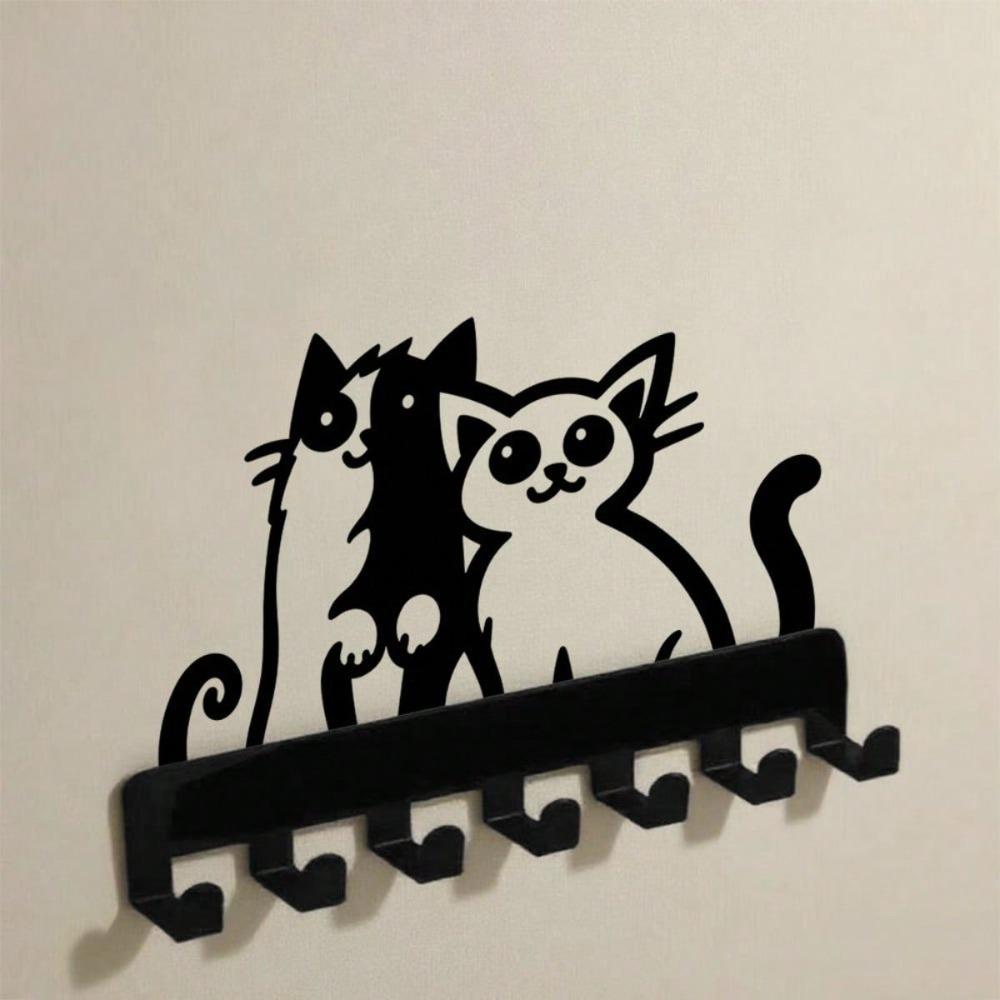 Metal Key Holder Wall Mount 7 Hook Rustproof for Keys Towels Coats Kitchen Bathroom Entryway Durable Pet Friendly Home Decor