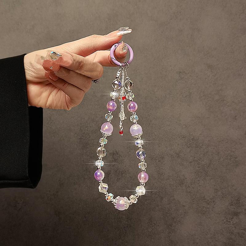 

Luxury high-end Butterfly Pendant Crystal Bead Hand Chain Wrist Short Hanging Rope With Clip Phone Case Key Chain Bag Pendant
