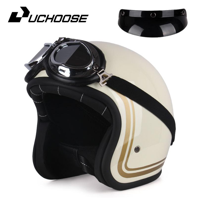 DOT Approved Vintage Motorcycle Helmet 3/4 Open Helmet Scooter Capacetes Motorcycle Equipment