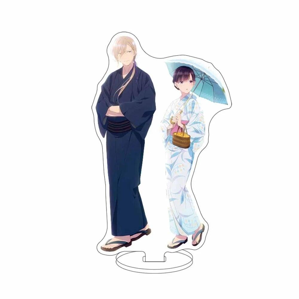 Seksowne anime stojak Watashi No Shiawase Na Kekkon Kudou Kiyoka moje szczęśliwe małżeństwo Saimori Miyo wyświetlacz dekoracja stołu wentylator zbieraj